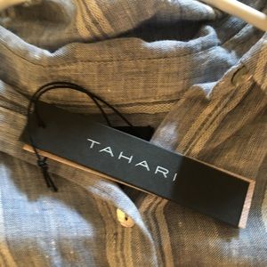 TAHARI Casual Linen T-Shirt Dress